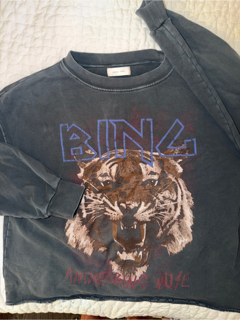 Cropped Anine Bing Tiger Graphic Crewneck SP